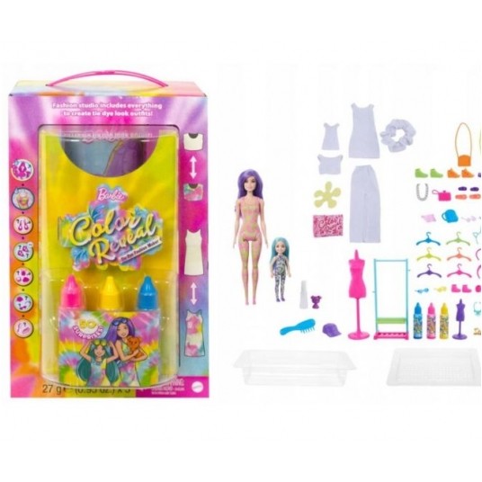 **BARBIE COLOR REVEAL NEON TIE DYE LALKA+CHELSEA/1 -zdjęcie numer 1