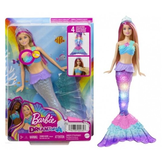 BARBIE DREAMTOPIA LALKA SYRENKA ŚWIECĄCY OGON -zdjęcie numer 1