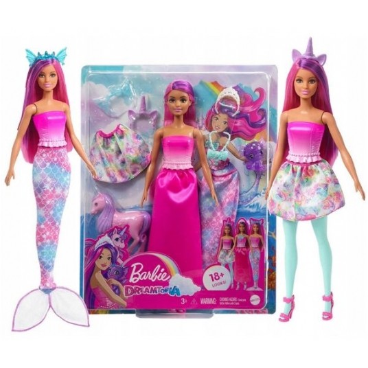BARBIE DREAMTOPIA PRZEBIERANKI LALKA 3w1/ 5 -zdjęcie numer 1