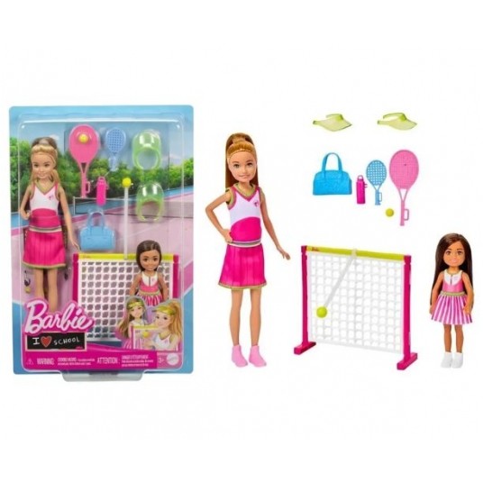 BARBIE FAMILY CHELSEA I STACIE ZESTAW GRA W TENISA -zdjęcie numer 1