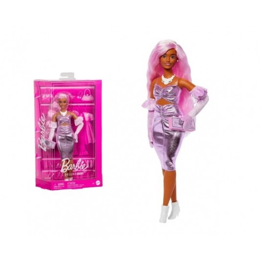 BARBIE LALKA DELUXE STYLE RÓŻOWE WŁOSY/2 -zdjęcie numer 1