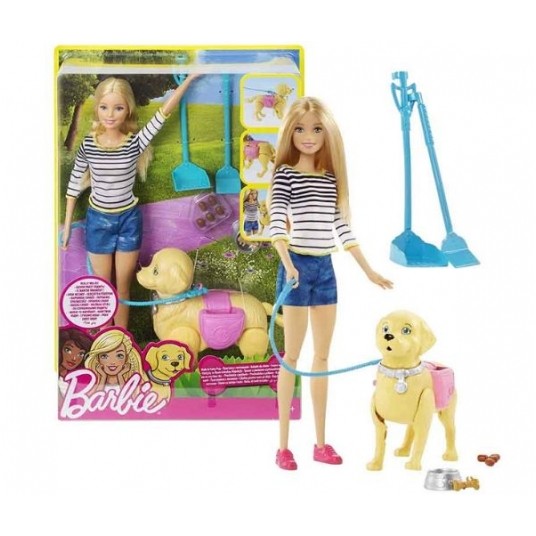 BARBIE LALKA Z PIESKIEM NA SPACERZE /4 -zdjęcie numer 1