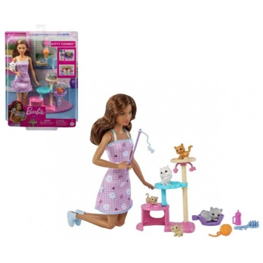 BARBIE LALKA ZABAWA Z KOTKAMI 5 KOTKÓW /4 -zdjęcie numer 1