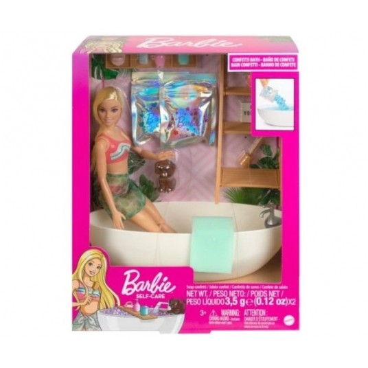 BARBIE LALKA ZESTAW KĄPIELOWY Z KONFETTI /2 -zdjęcie numer 1