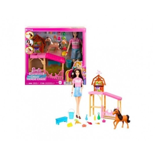 BARBIE MYSTERIES ZESTAW STAJNIA KUCYK + AKCESORIA -zdjęcie numer 1