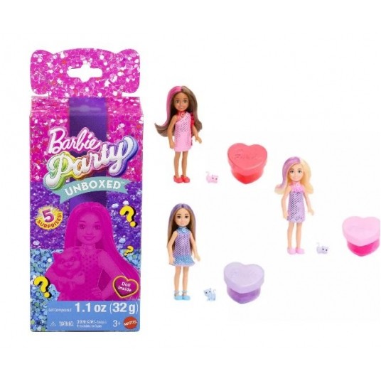 BARBIE PARTY UNBOXED GLAM LALKA CHELSEA + AKC /3 -zdjęcie numer 1