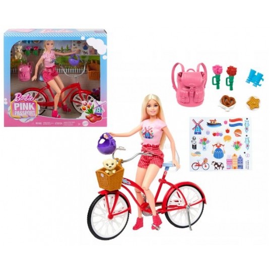 BARBIE PASSPORT LALKA NA ROWERZE + AKCESORIA /3 -zdjęcie numer 1