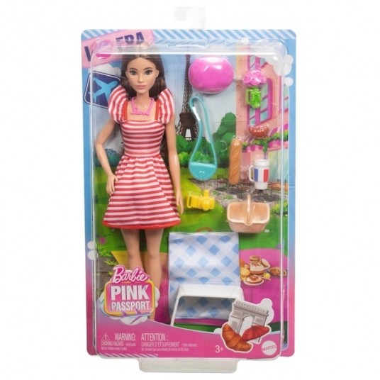*** BARBIE PINK PASSPORT PARIS LALKA + AKC /5 -zdjęcie numer 1