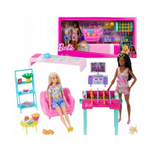 BARBIE POKÓJ ZABAW ZESTAW 2 LALKI + AKCESORIA./2 -zdjęcie numer 1