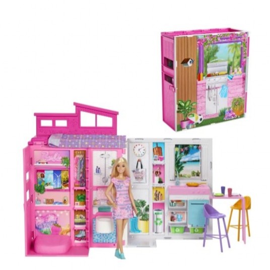 BARBIE PRZYTULNY DOMEK + LALKA AKCESORIA /2 -zdjęcie numer 1