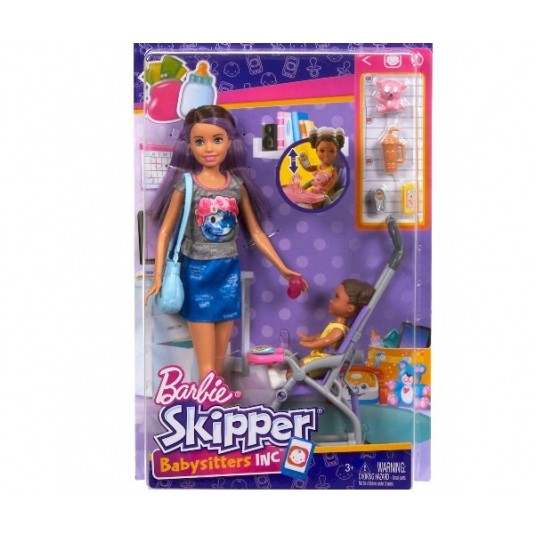 BARBIE SKIPPER LALKA OPIEKUNKA + BOBAS + WÓZEK /3 -zdjęcie numer 1