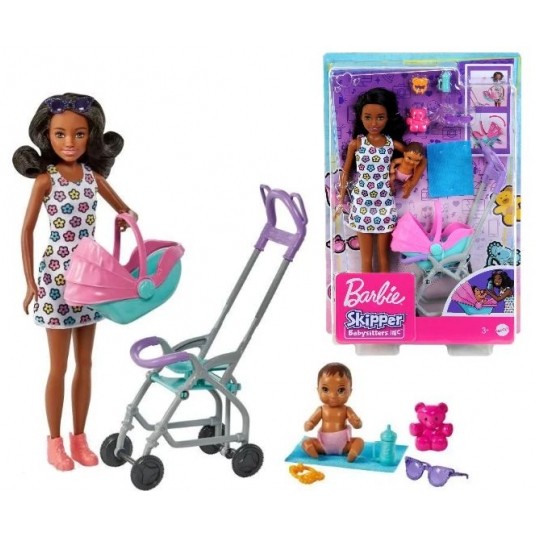 BARBIE SKIPPER LALKA OPIEKUNKA + BOBAS + WÓZEK /3 -zdjęcie numer 1