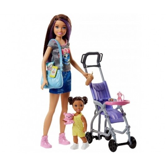 BARBIE SKIPPER LALKA OPIEKUNKA + BOBAS + WÓZEK /3 -zdjęcie numer 2