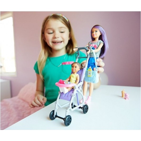 BARBIE SKIPPER LALKA OPIEKUNKA + BOBAS + WÓZEK /3 -zdjęcie numer 3