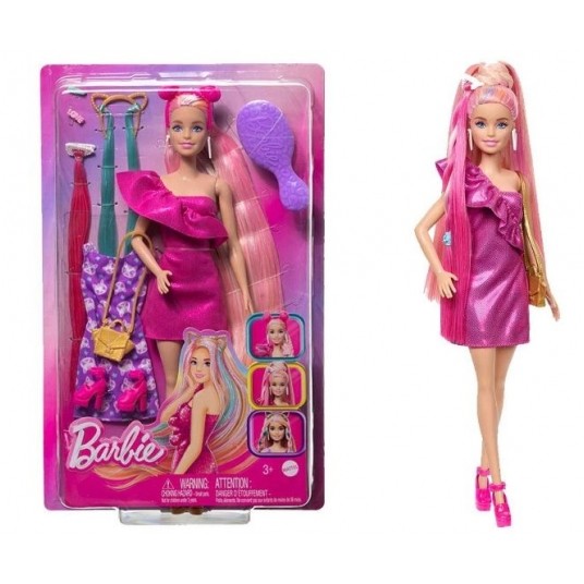 BARBIE TOTALLY HAIR LALKA RÓŻOWA/4 -zdjęcie numer 1