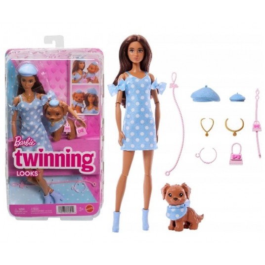 BARBIE TWINNING LOOKS LALKA + PIESEK /3 -zdjęcie numer 1