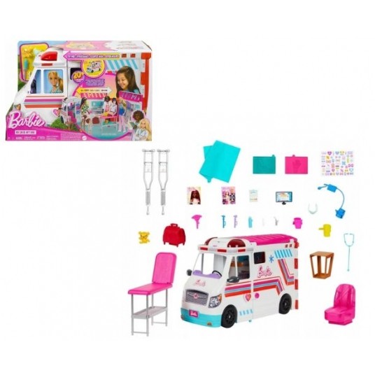 BARBIE ZESTAW KARETKA MOBILNA KLINIKA+ AKCESORIA -zdjęcie numer 1
