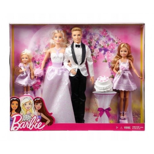 BARBIE ZESTAW ŚLUBNY 4x LALKA BARBIE KEN CHELSEA/3 -zdjęcie numer 1