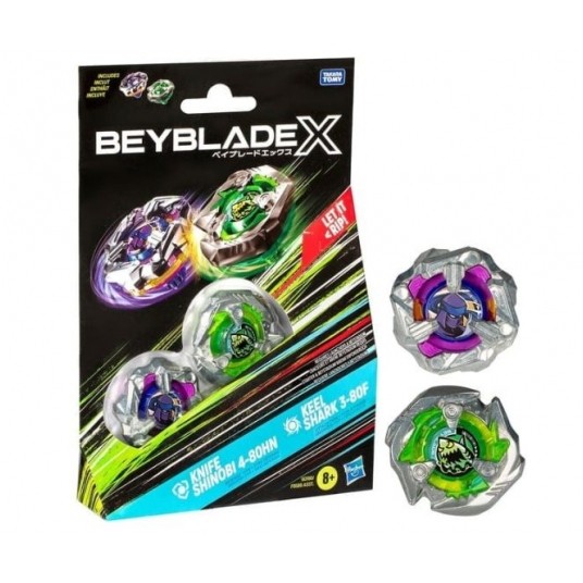 BEYBLADE X KNIFE SHINOBI KEEL SHARK 2x SPINNER /12 -zdjęcie numer 1