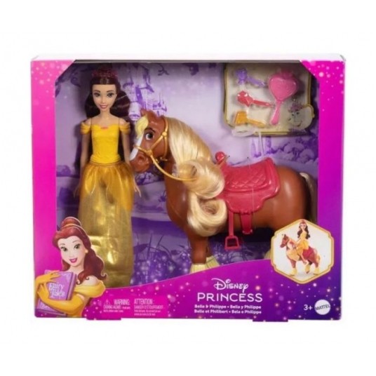 DISNEY PRINCESS LALKA BELLA + KONIK /3 -zdjęcie numer 1