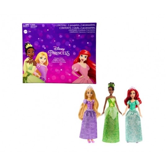 DISNEY PRINCESS LALKA KSIĘŻNICZKA 3-PACK /1 -zdjęcie numer 1