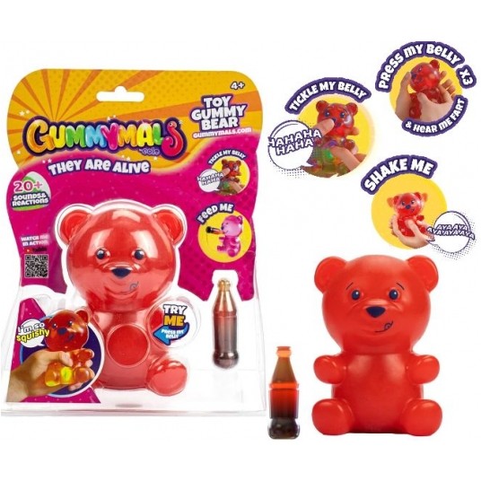 GUMMYMALS SQUISHY INTERAKTYWNY MIŚ CZERWONY /12 -zdjęcie numer 1