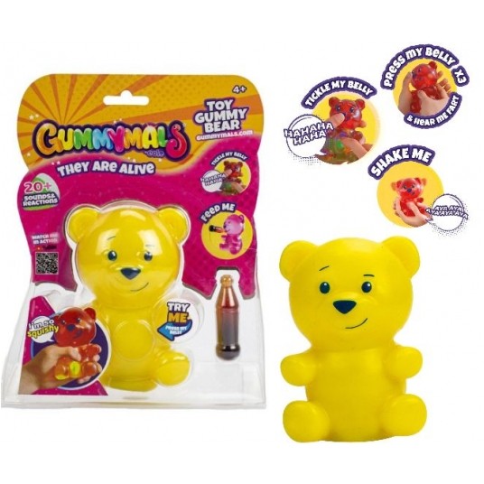 GUMMYMALS SQUISHY INTERAKTYWNY MIŚ ŻÓŁTY /12 -zdjęcie numer 1