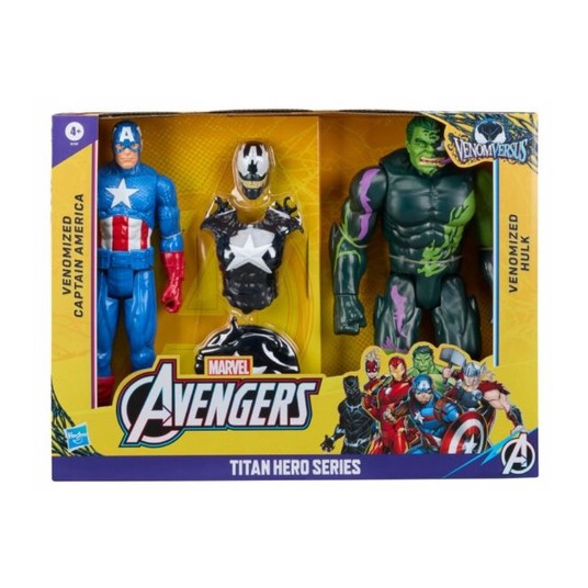 HASBRO AVENGERS TITAN HERO KAPITAN AMERYKA HULK 2 PACK /3 -zdjęcie numer 1