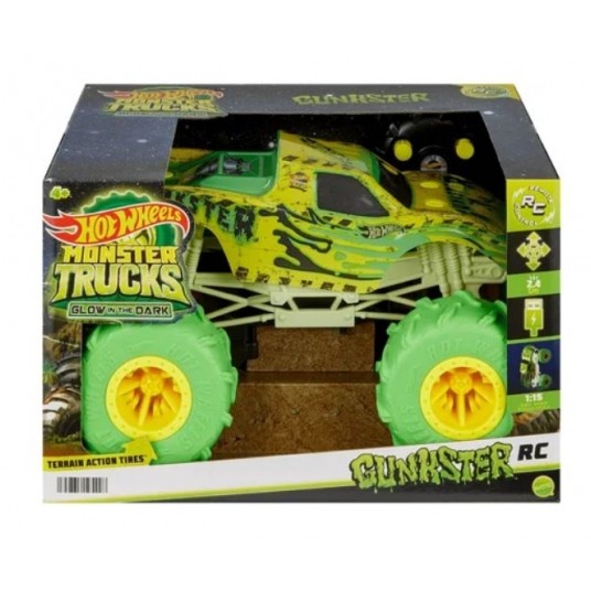 HOT WHEELS MONSTER TRUCK 1:15 RC GLOW GUNKSTER /1 -zdjęcie numer 1