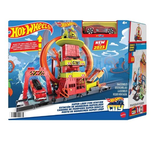 HOT WHEELS REMIZA STRAŻACKA TOR PĘTLA + AUTKO /2 -zdjęcie numer 1