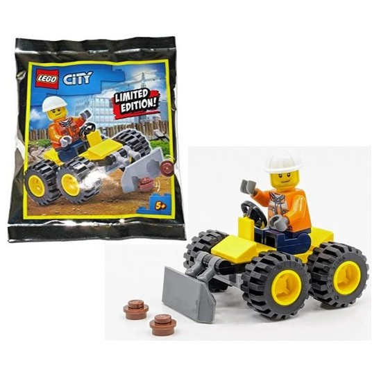 LEGO CITY SASZETKA FIGURKA BUDOWLANIEC + POJAZD/30 -zdjęcie numer 1