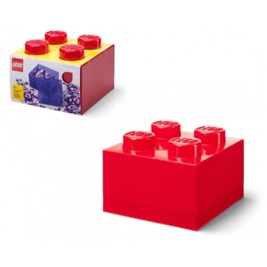 LEGO POJEMNIK KLOCEK BRICK PRZEZROCZYSTY CZERWON/6 -zdjęcie numer 1