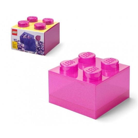 LEGO POJEMNIK KLOCEK BRICK PRZEZROCZYSTY FIOLETO/6 -zdjęcie numer 1