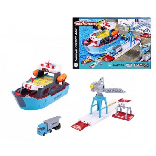 MAJORETTE STATEK PORT LOGISTYCZNY MAERSK /4 -zdjęcie numer 1