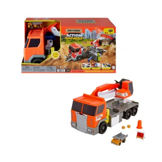 MATCHBOX ACTION DRIVERS AUTO CIĘŻARÓWKA KOPARKA/1 -zdjęcie numer 1