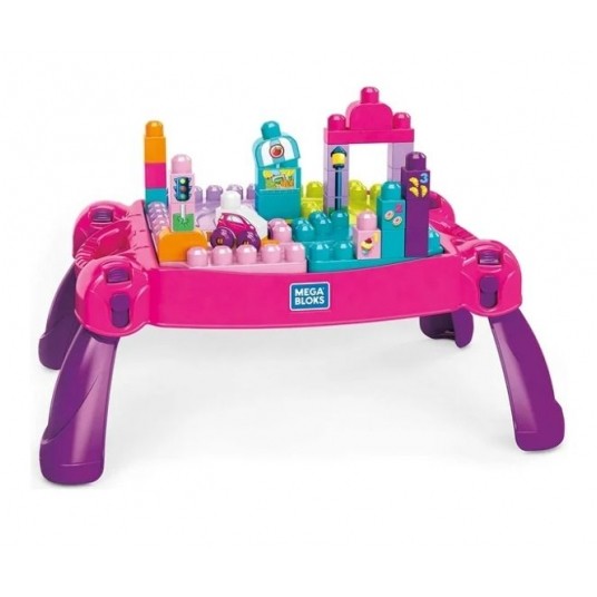 MEGA BLOKS RÓŻOWY STOLIK Z KLOCKAMI BROWN BOX /1 -zdjęcie numer 1