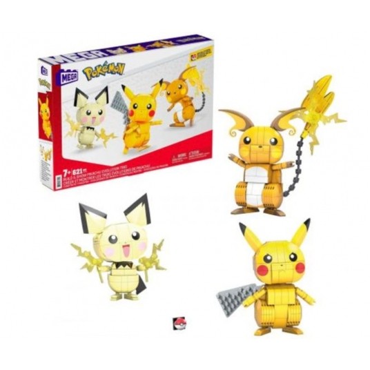 MEGA CONSTRUX KLOCKI POKEMON PIKACHU 3x FIGURKA /4 -zdjęcie numer 1