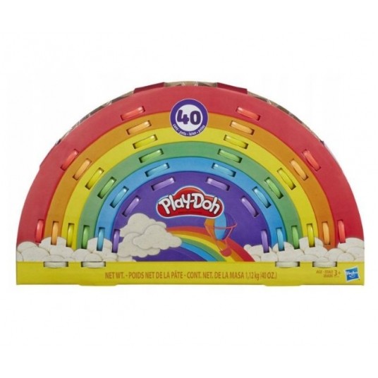 PLD PLAY DOH CIASTOLINA TĘCZA 40 x TUBA / 4 -zdjęcie numer 1