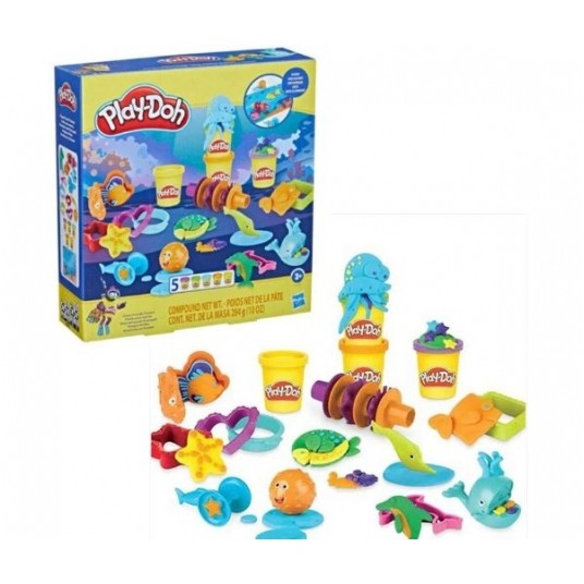 PLD PLAY DOH ZESTAW OCEAN 5x TUBA + AKCESORIA /4 -zdjęcie numer 1