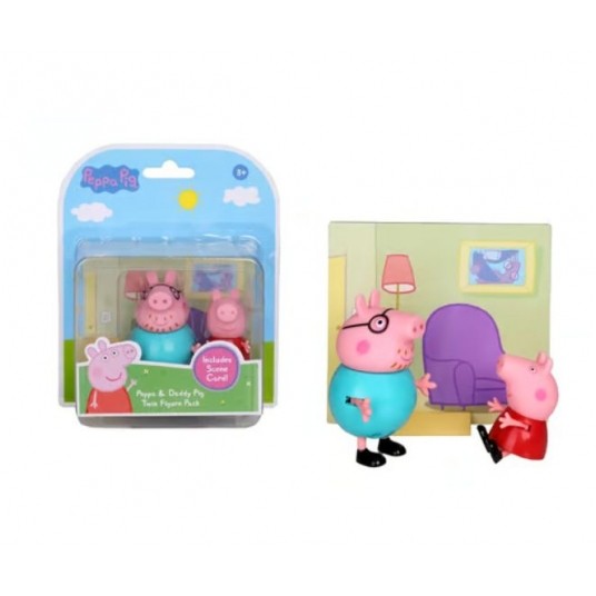 ŚWINKA PEPPA 2x FIGURKA - PEPPA + TATA PEPPY /8 -zdjęcie numer 1