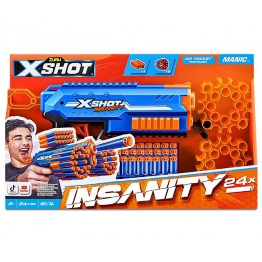 ZURU PISTOLET X-SHOT INSANITY MANIC WYRZUTNIA /6 -zdjęcie numer 1