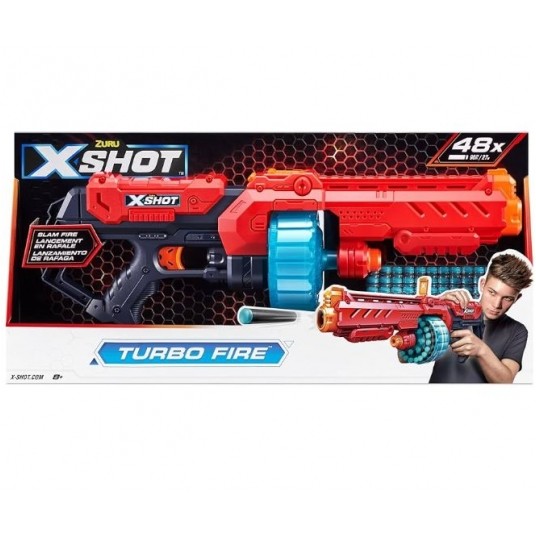 ZURU X-SHOT PISTOLET TURBO FIRE + 48 STRZAŁEK /4 -zdjęcie numer 1