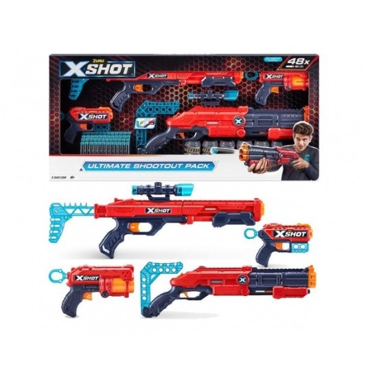 *** ZURU X-SHOT ULTIMATE SHOOTOUT PACK /4 -zdjęcie numer 1