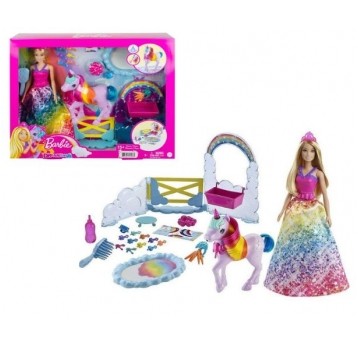 *** BARBIE DREAMTOPIA LALKA + JEDNOROŻEC