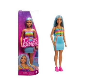 BARBIE FASHIONISTAS LALKA NIEBIESKIE WŁOSY /6