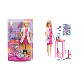 BARBIE LALKA KARIERA NAUKOWIEC ZESTAW LALKA + AKCESORIA