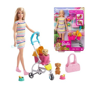 BARBIE LALKA OPIEKUNKA + SPACERÓWKA Z PIESKAMI /4