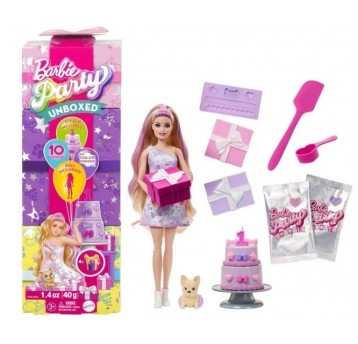 BARBIE PARTY UNBOXED GLAM PARTY LALKA + AKC /3