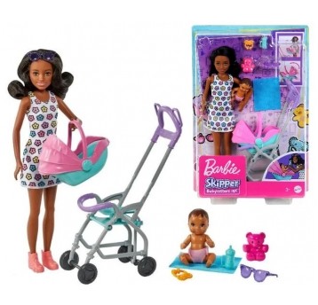 BARBIE SKIPPER LALKA OPIEKUNKA + BOBAS + WÓZEK /3