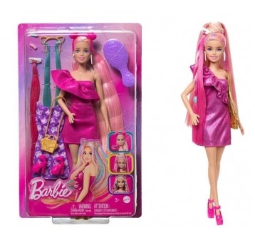 BARBIE TOTALLY HAIR LALKA RÓŻOWA/4